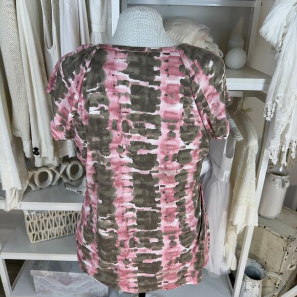 Liz Claiborne women’s sz. XL pink & brown top. Stretch knit summer, fall 4165 - Picture 4 of 9